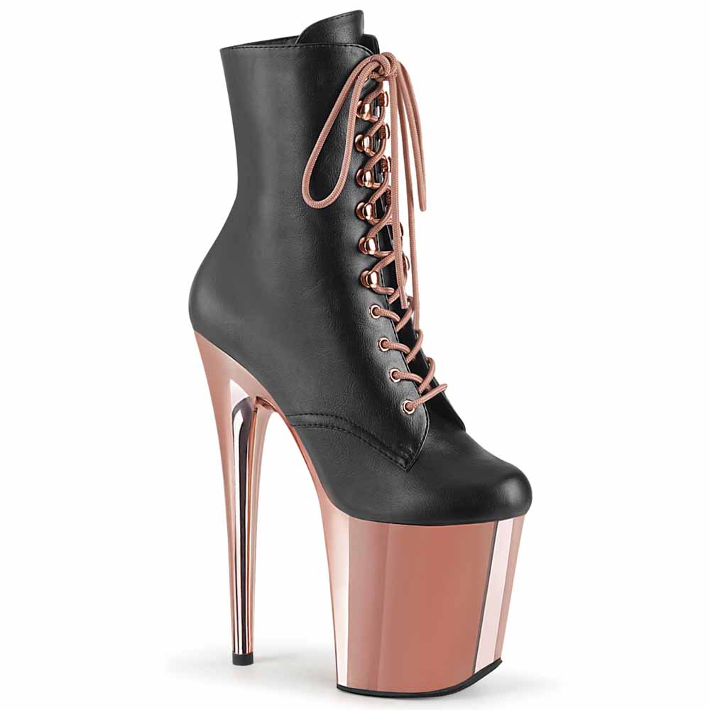 Pleaser - FLAMINGO1020 Platform Boots, Pole dance shoes - Pole dance shoes - Black/Gold coloured